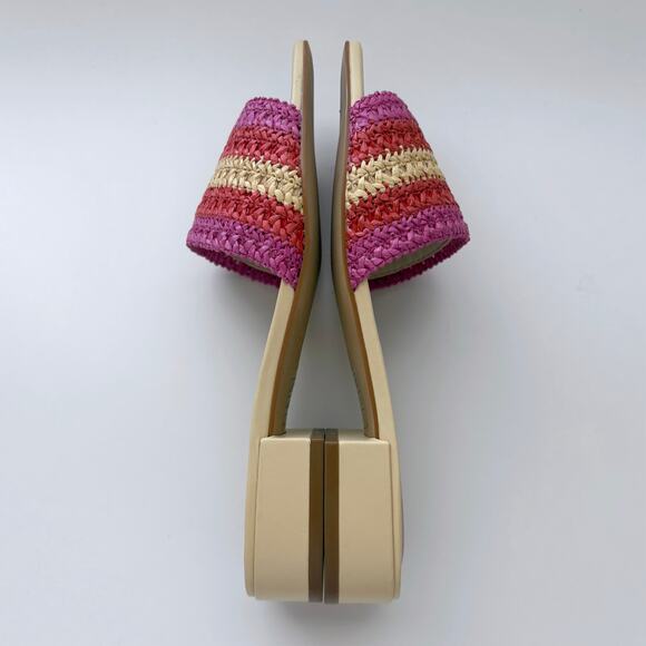Anthropologie Maeve The Coralie Woven Mule Slide Sandals Size 36 US 5-5.5 Pink - Picture 5 of 9